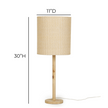 TOV Furniture Lamia Natural Burl and Raffia Contract-Grade Table Lamp