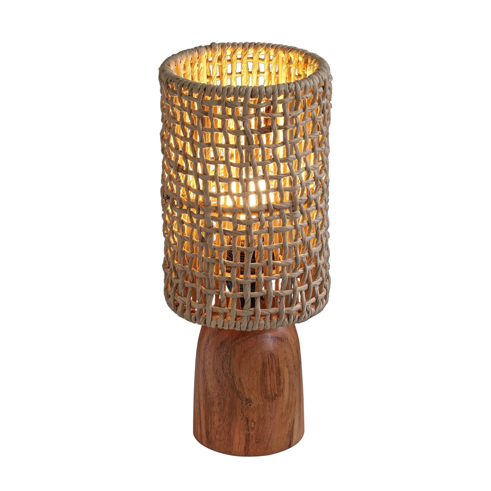 TOV Furniture Kombu Natural Raffia and Wood Small Table Lamp
