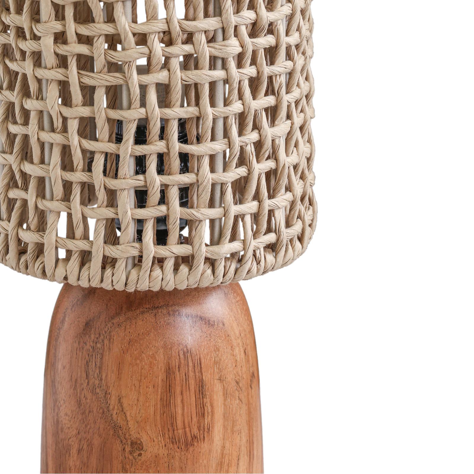 TOV Furniture Kombu Natural Raffia and Wood Small Table Lamp