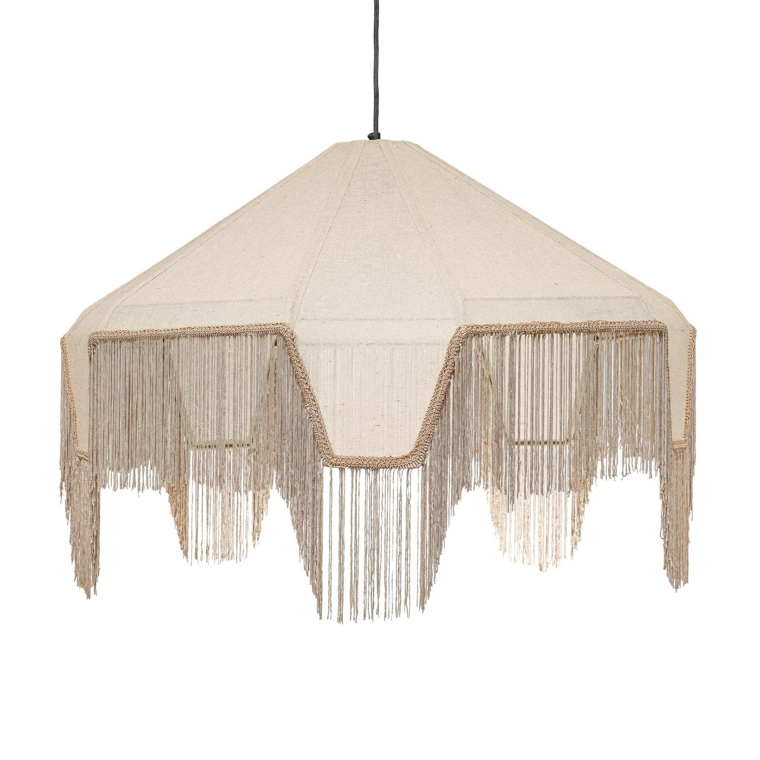 TOV Furniture Buchanan Fabric Fringed Angled Pendant Light
