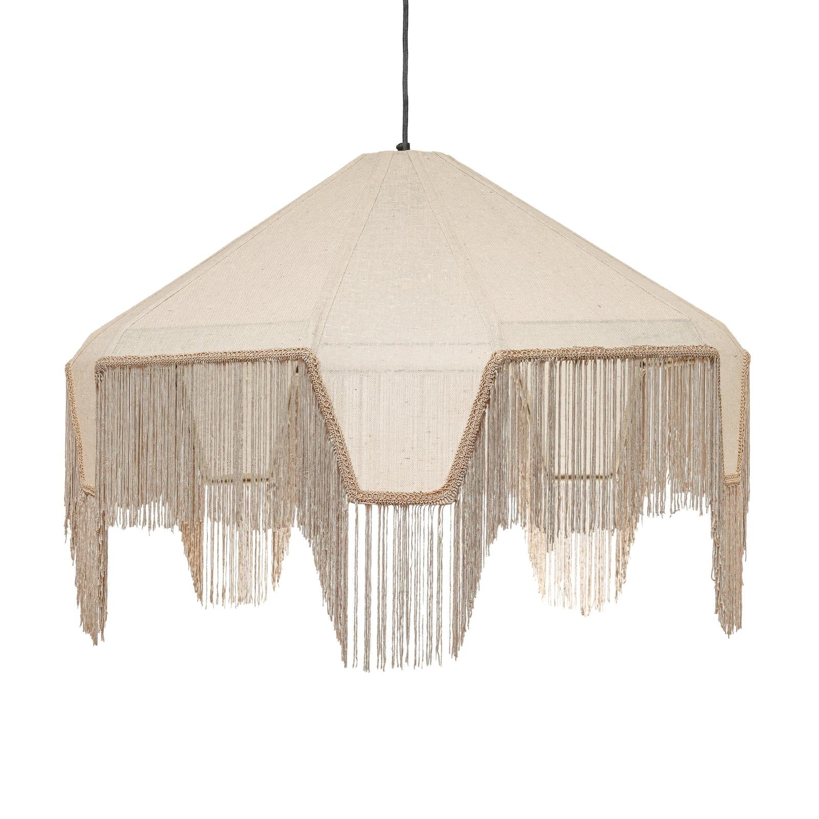TOV Furniture Buchanan Fabric Fringed Angled Pendant Light