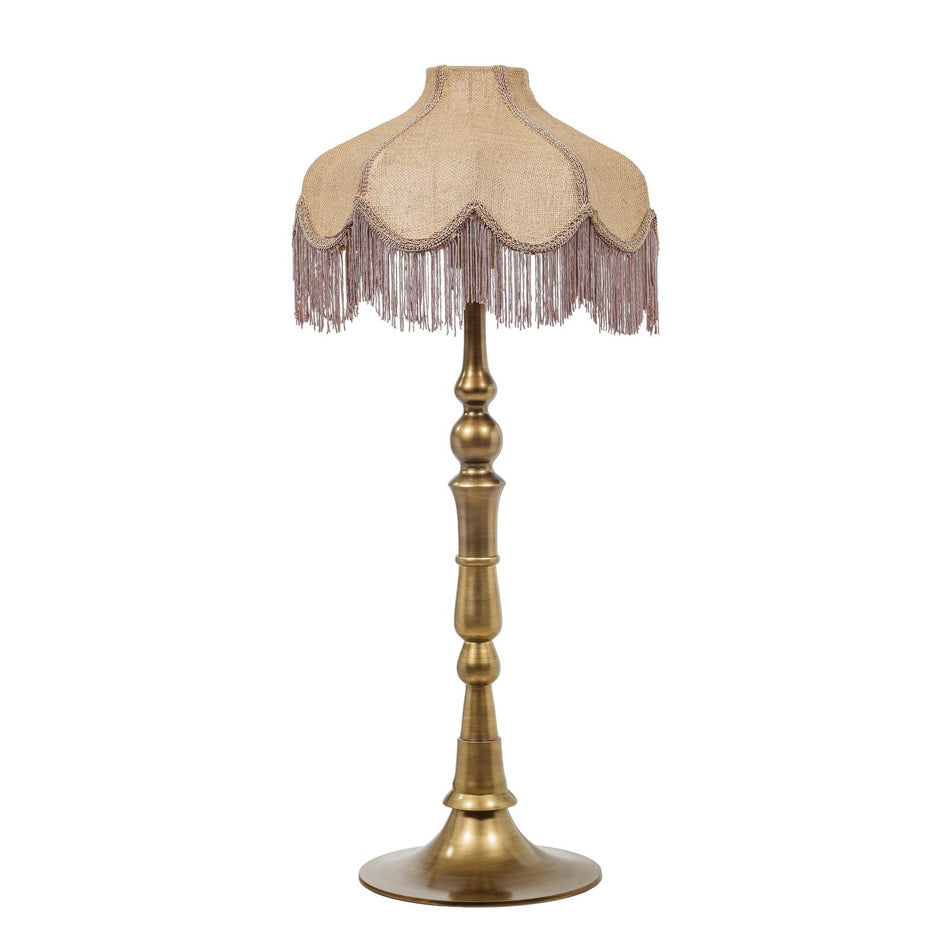 TOV Furniture Buchanan Jute Fringed Scalloped Table Lamp