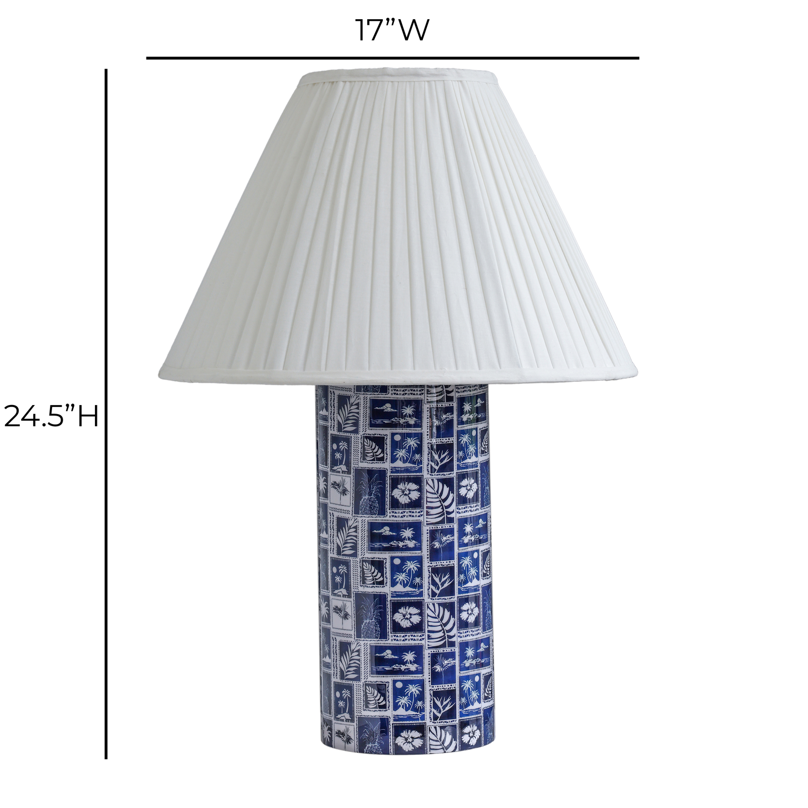 TOV Furniture Stamp Blue Pleated Table Lamp