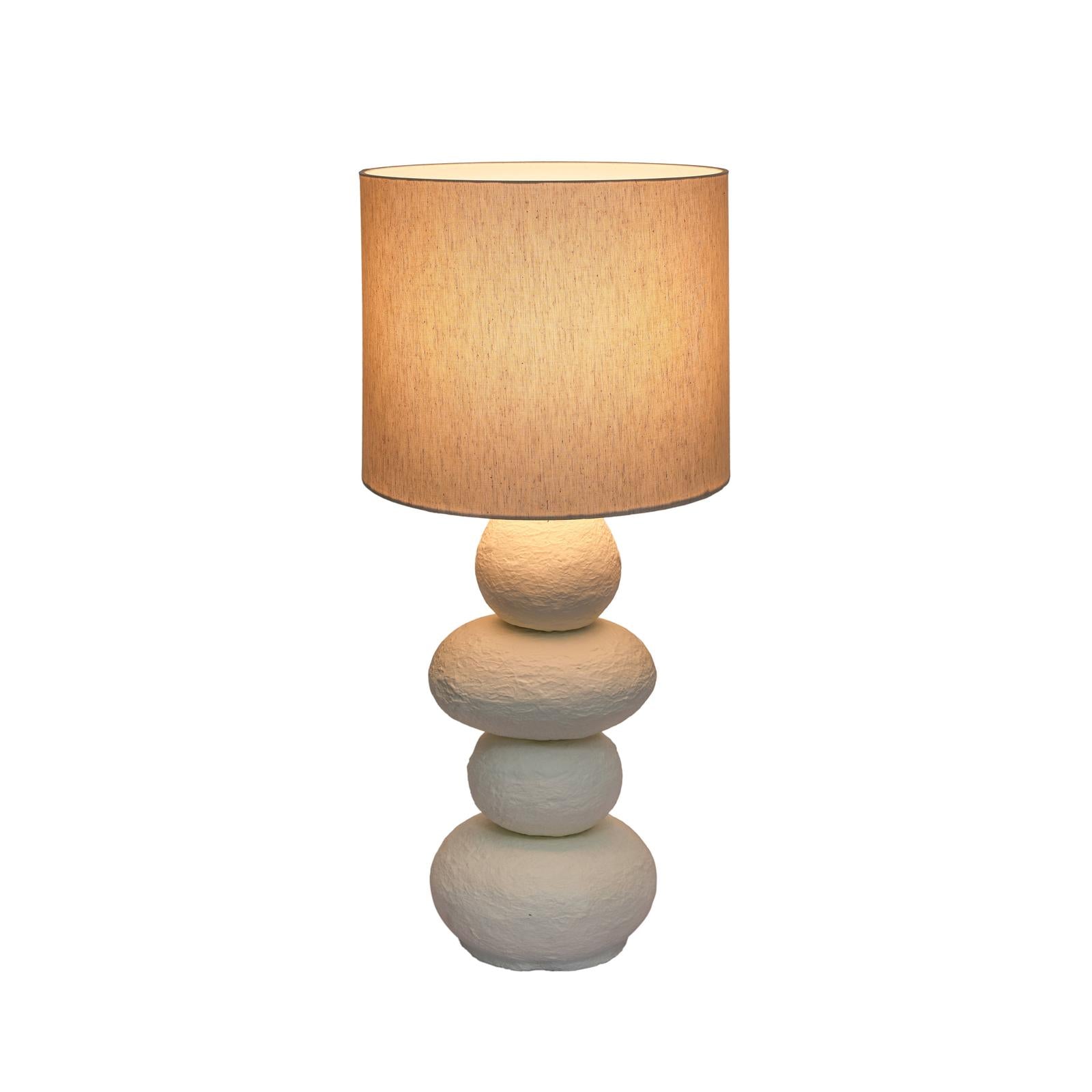 TOV Furniture Pebble Cream Papier Mache Table Lamp