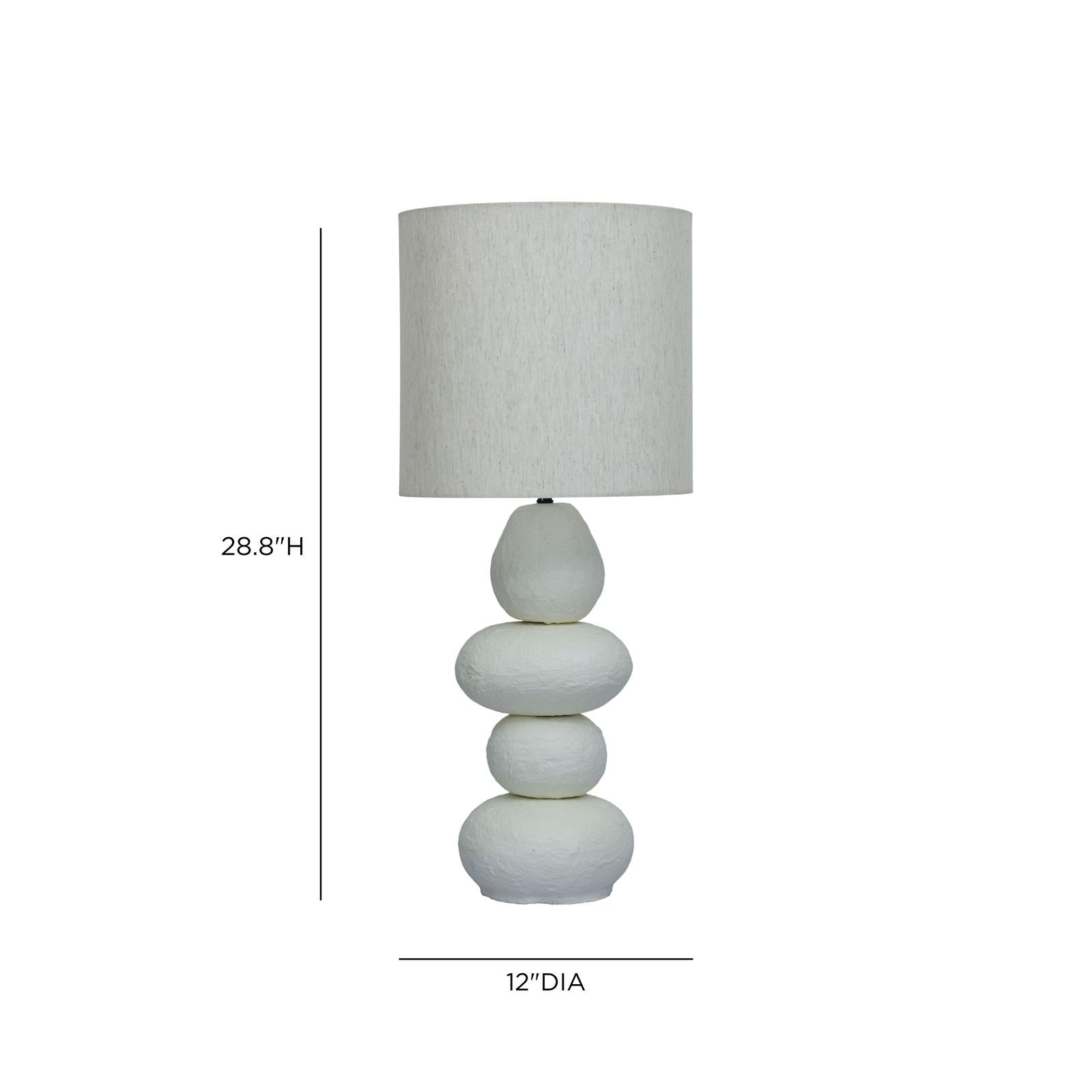 TOV Furniture Pebble Cream Papier Mache Table Lamp