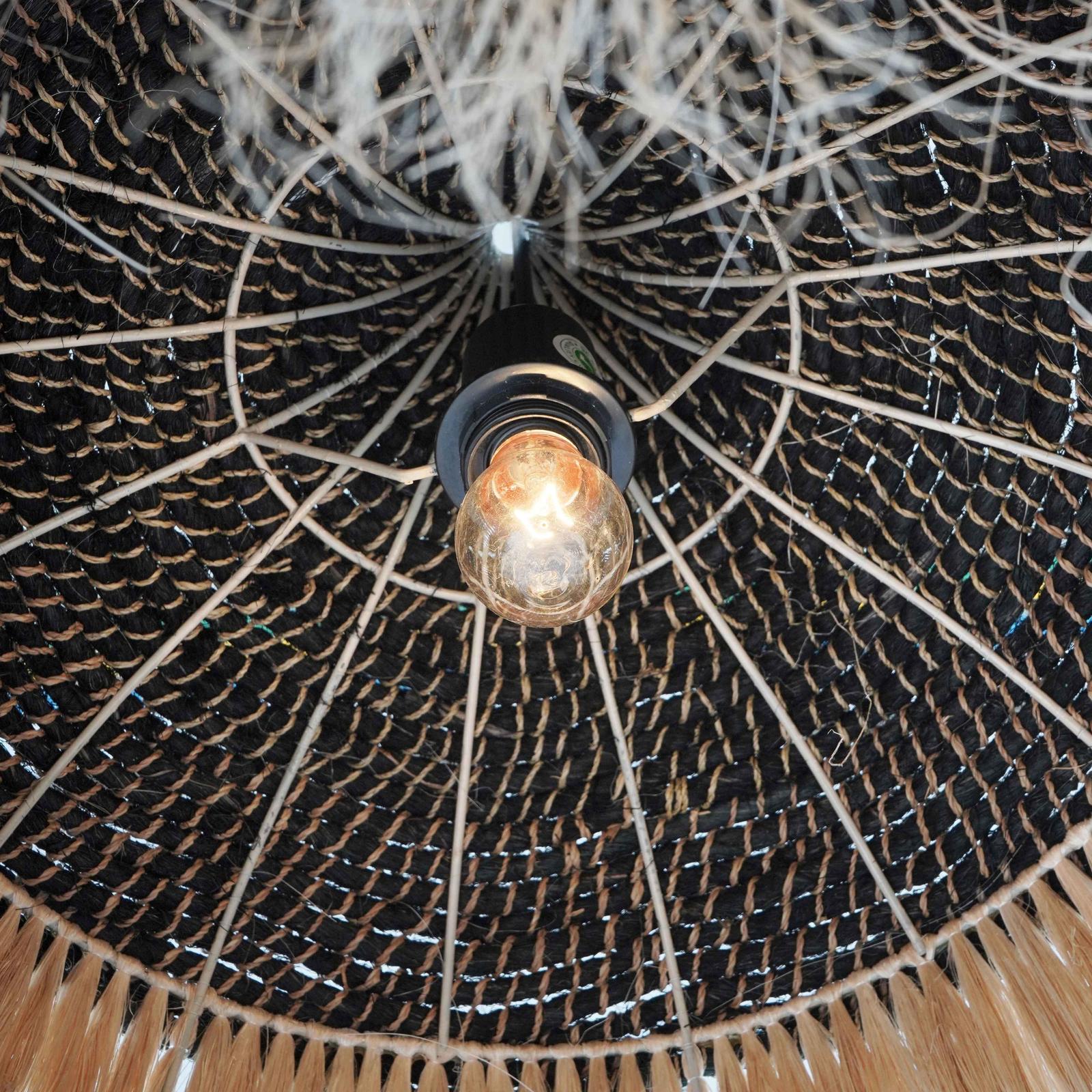 TOV Furniture Sula Natural and Black Upcycled Abaca Pendant Lamp