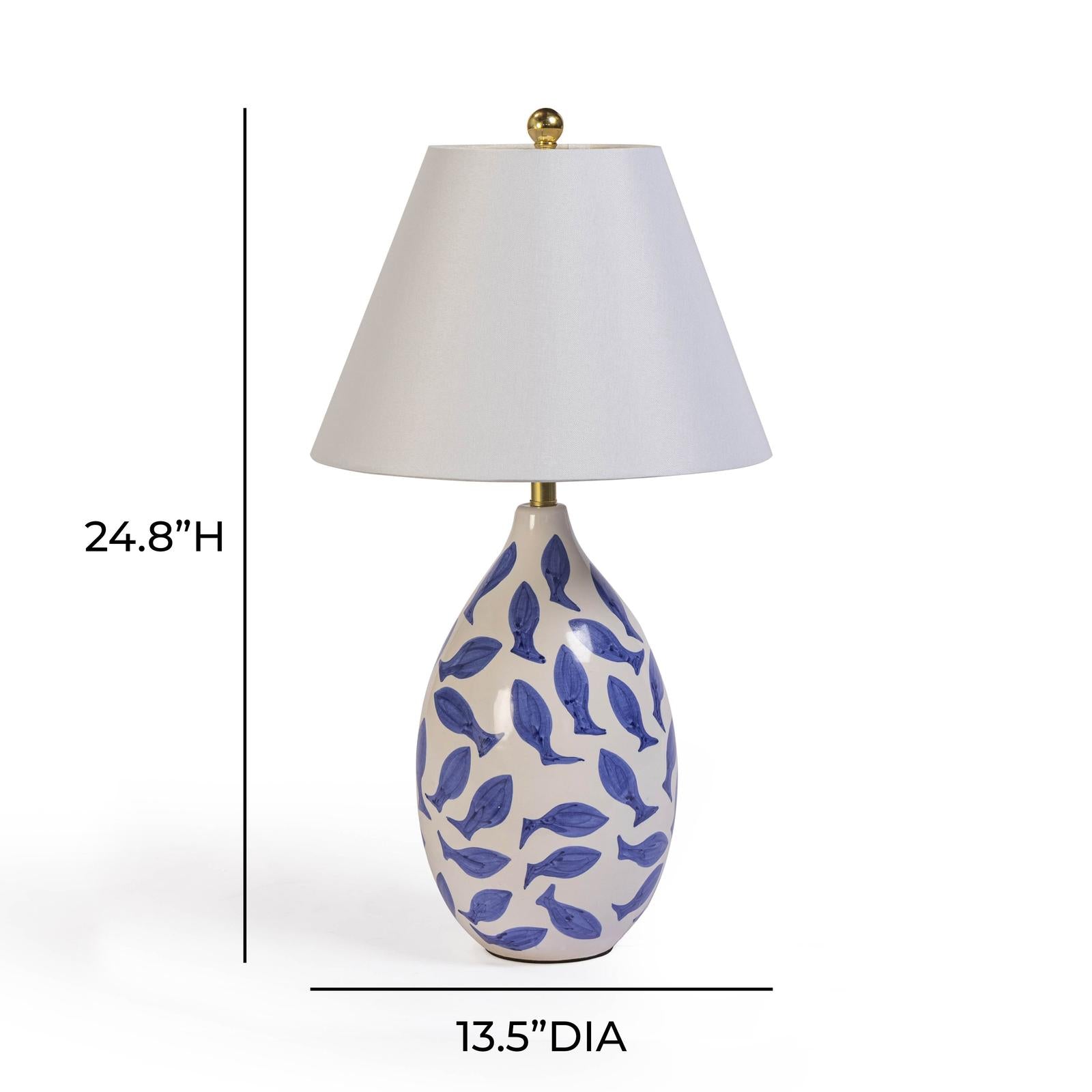 TOV Furniture Sardine White & Blue Ceramic Table Lamp