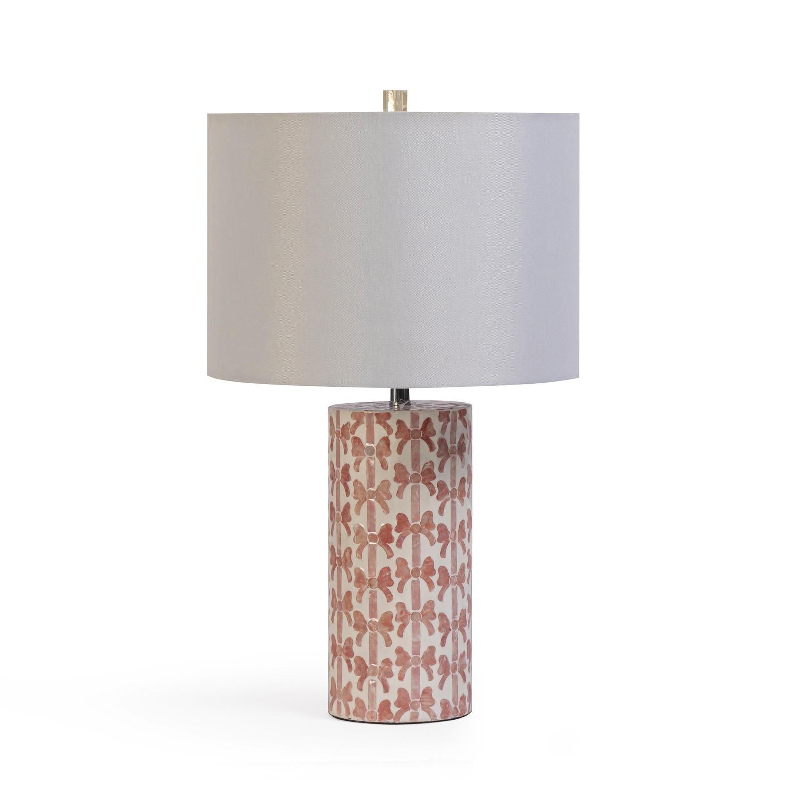 TOV Furniture Lassy Pink Ribbon Capiz Shell Table Lamp