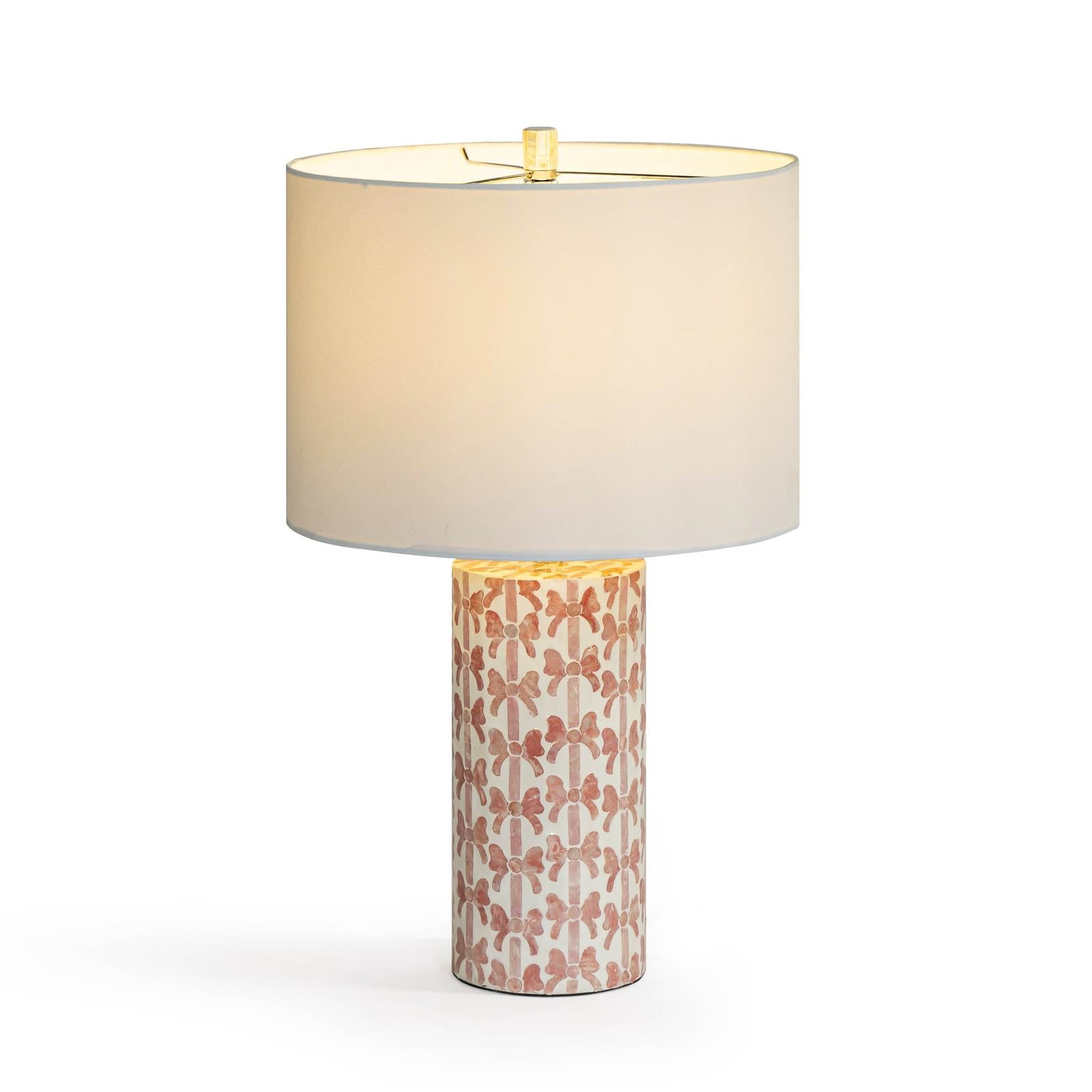 TOV Furniture Lassy Pink Ribbon Capiz Shell Table Lamp
