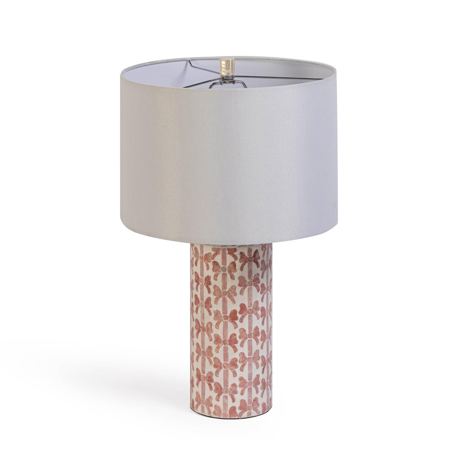 TOV Furniture Lassy Pink Ribbon Capiz Shell Table Lamp
