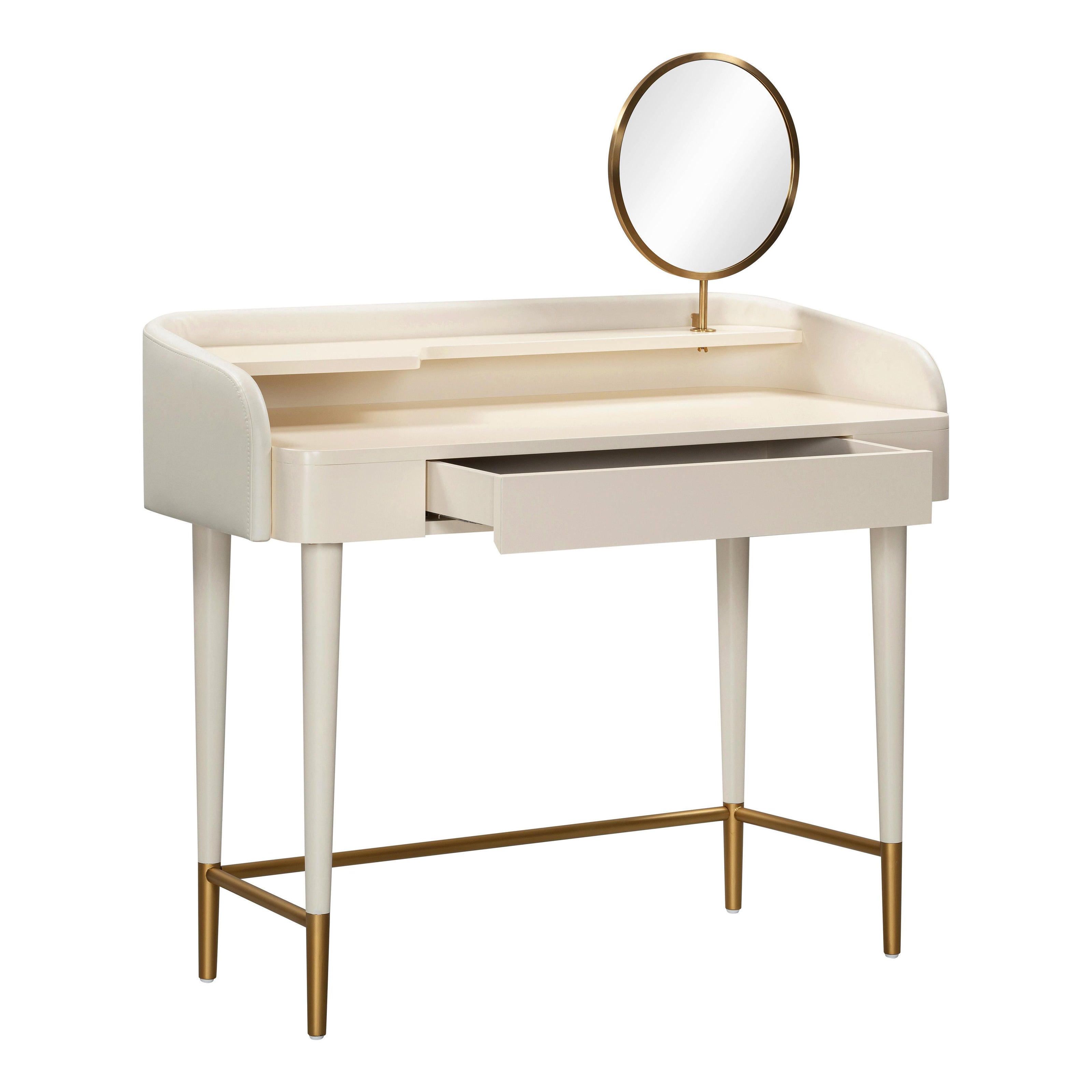 TOV Furniture Penelope Vegan Leather Wrapped Vanity Desk