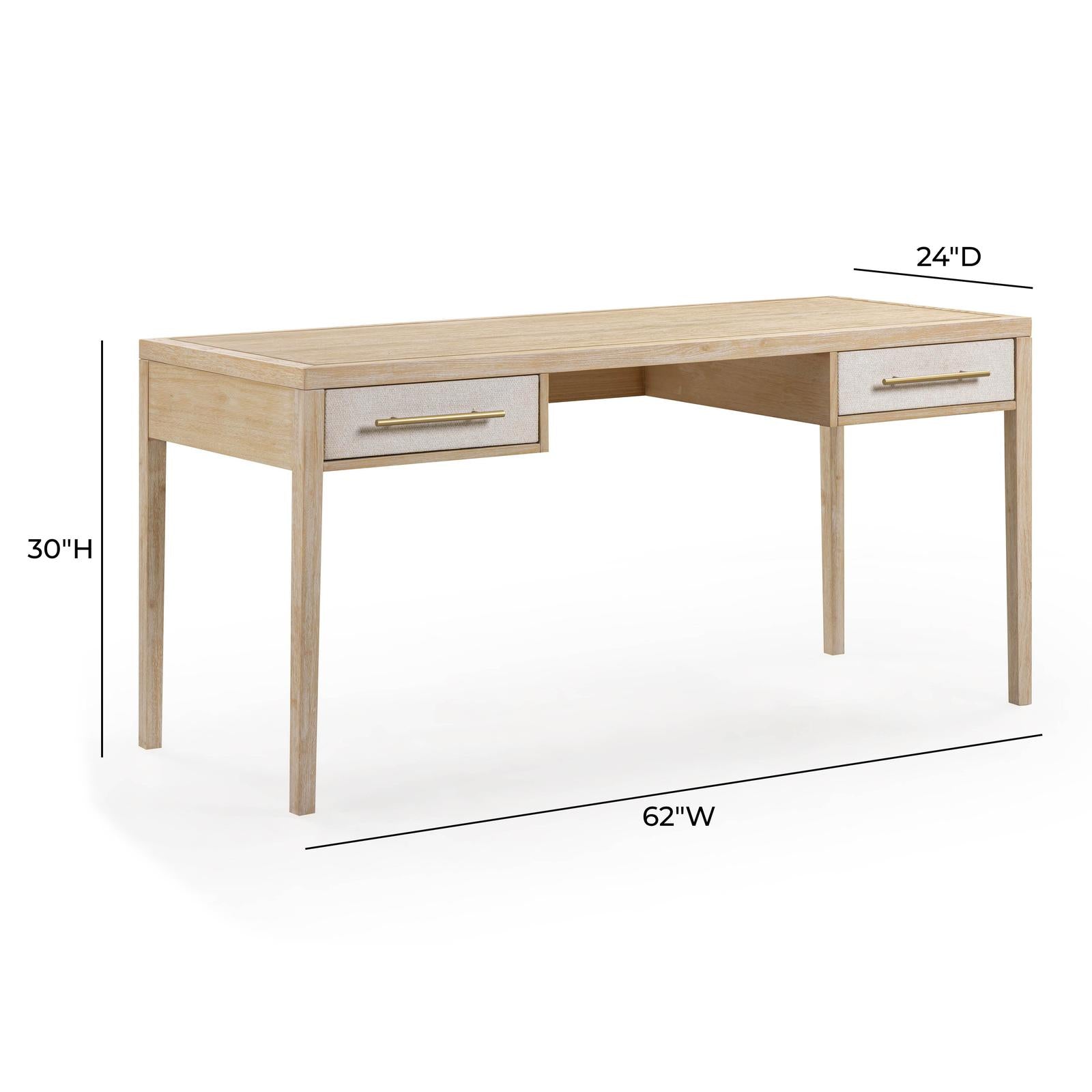 TOV Furniture Hera 62'' Natural Washed Executive Desk