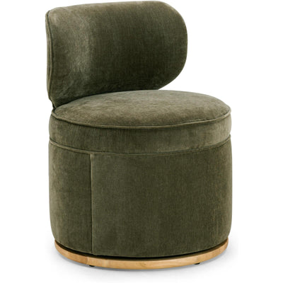 TOV Furniture Amaya Green Upcycled Contract-Grade Chenille Swivel Desk Chair