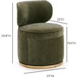 TOV Furniture Amaya Green Upcycled Contract-Grade Chenille Swivel Desk Chair