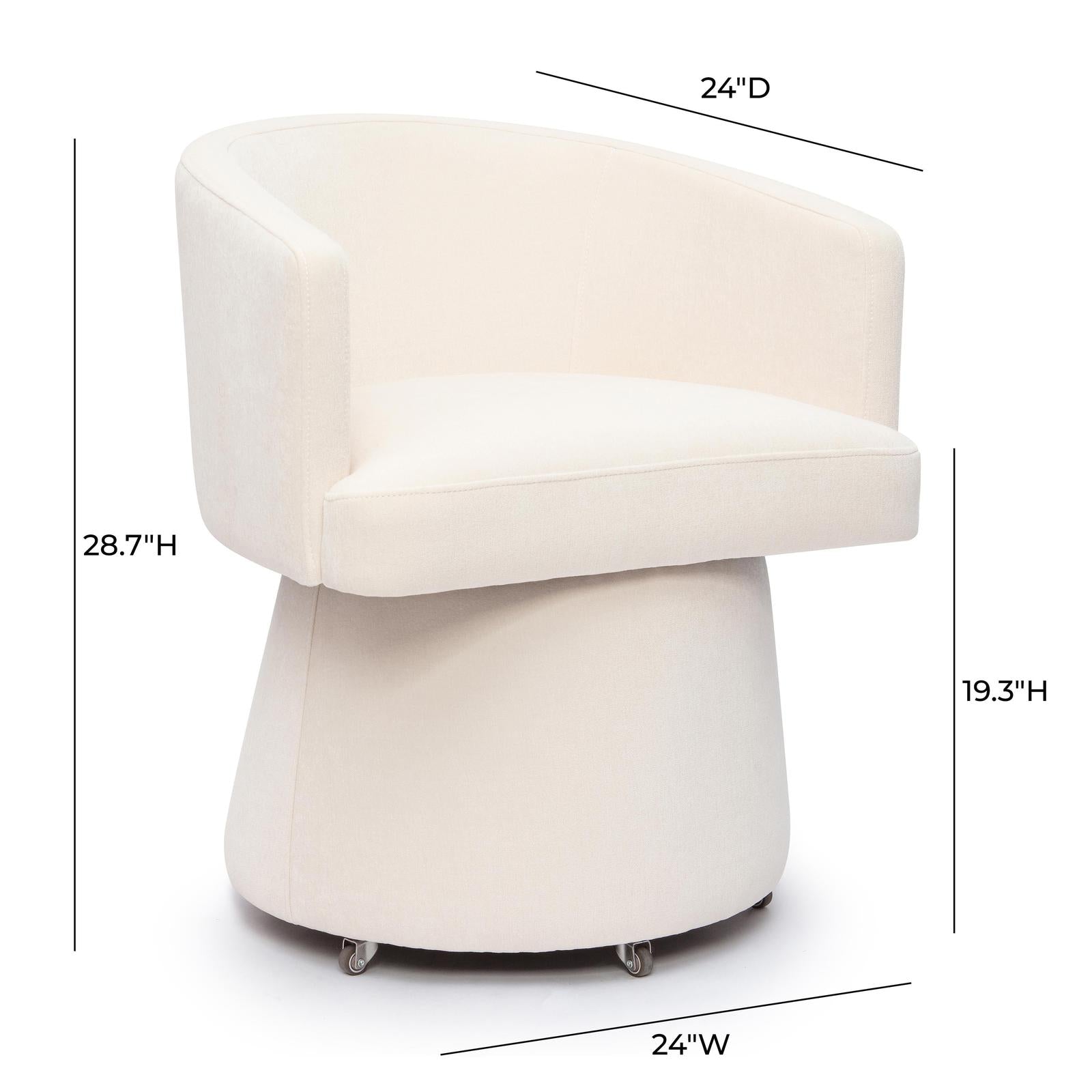 TOV Furniture Kristen Upcycled Chenille Rolling Desk Chair