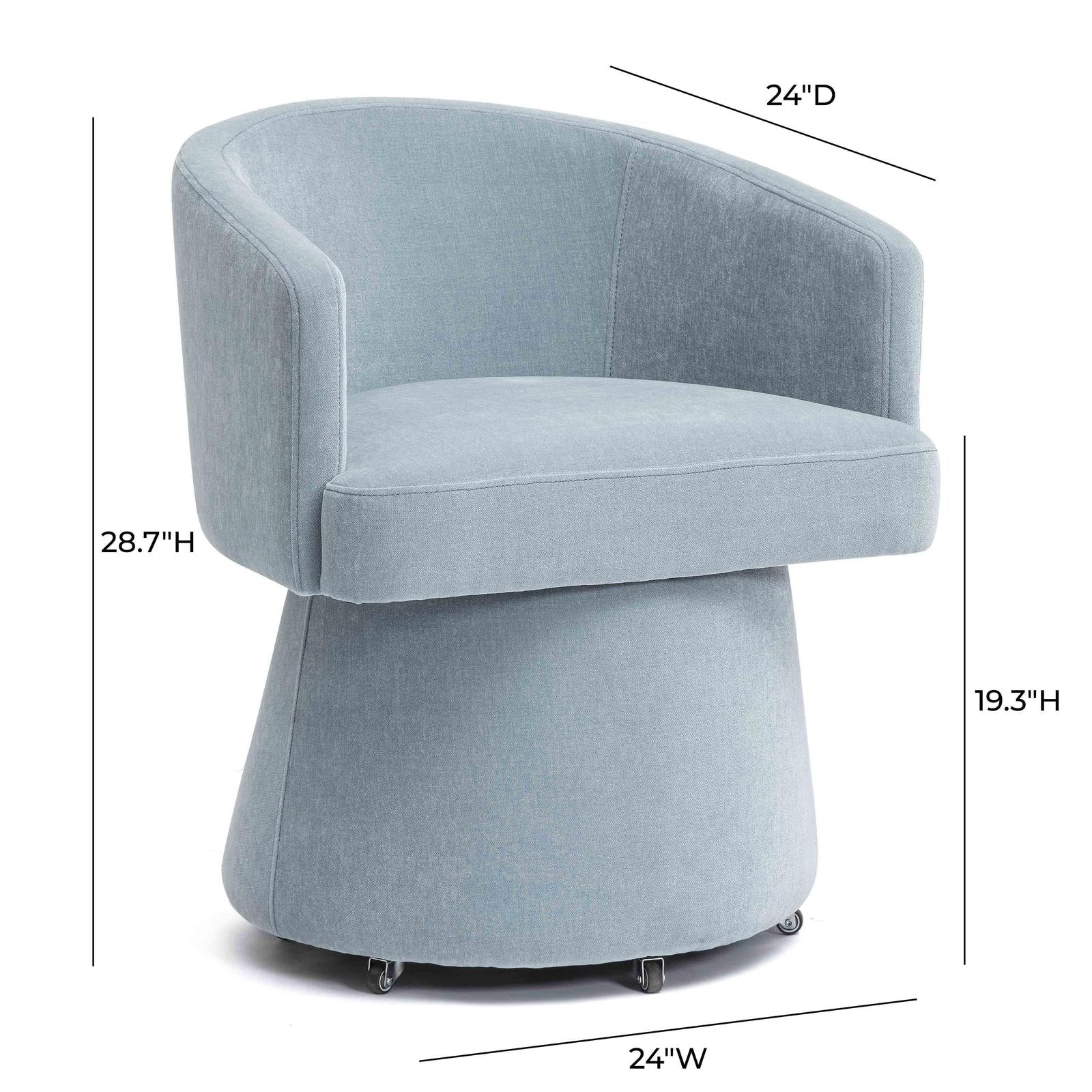 TOV Furniture Kristen Upcycled Chenille Rolling Desk Chair