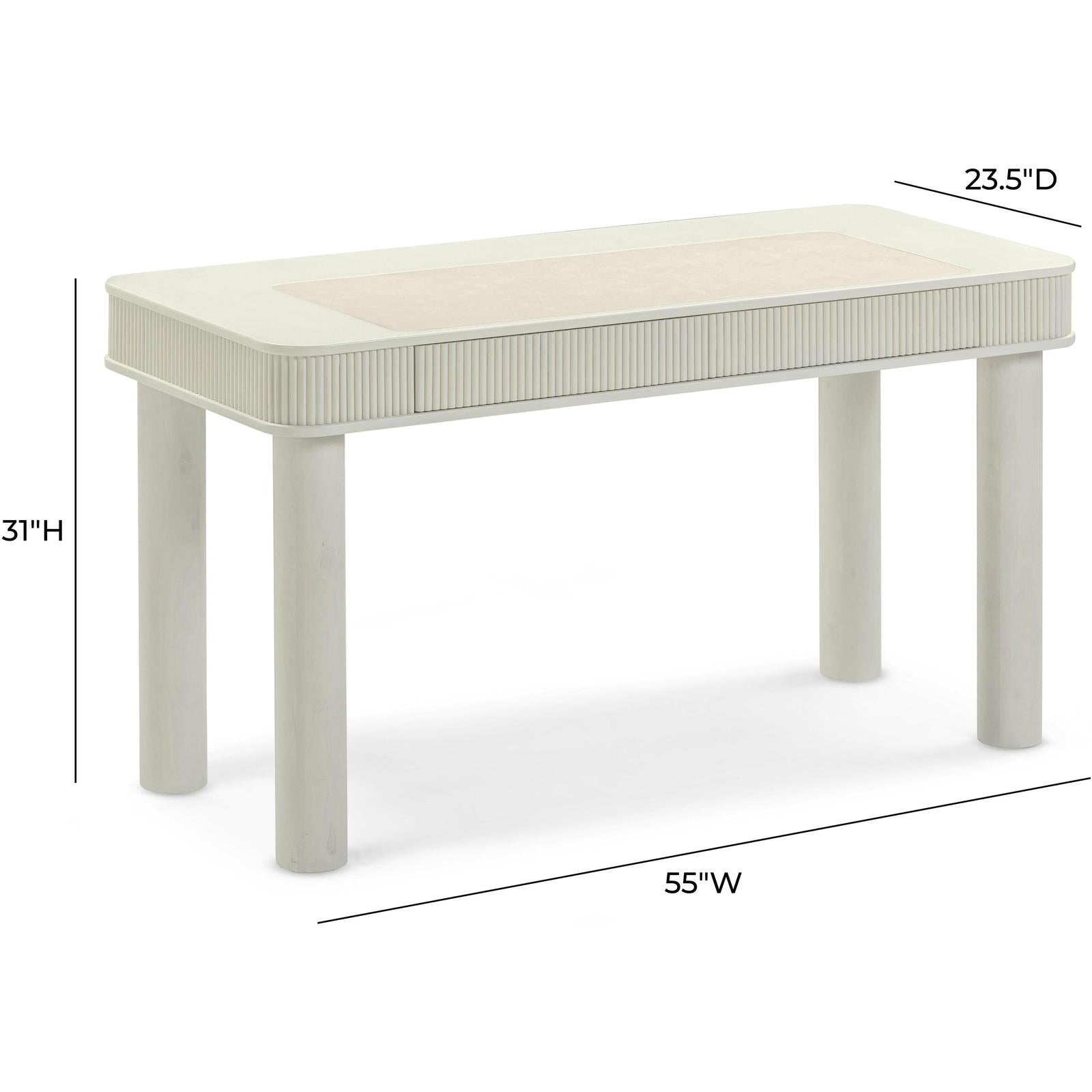TOV Furniture Sarah Cream Drawer Executive Work Desk