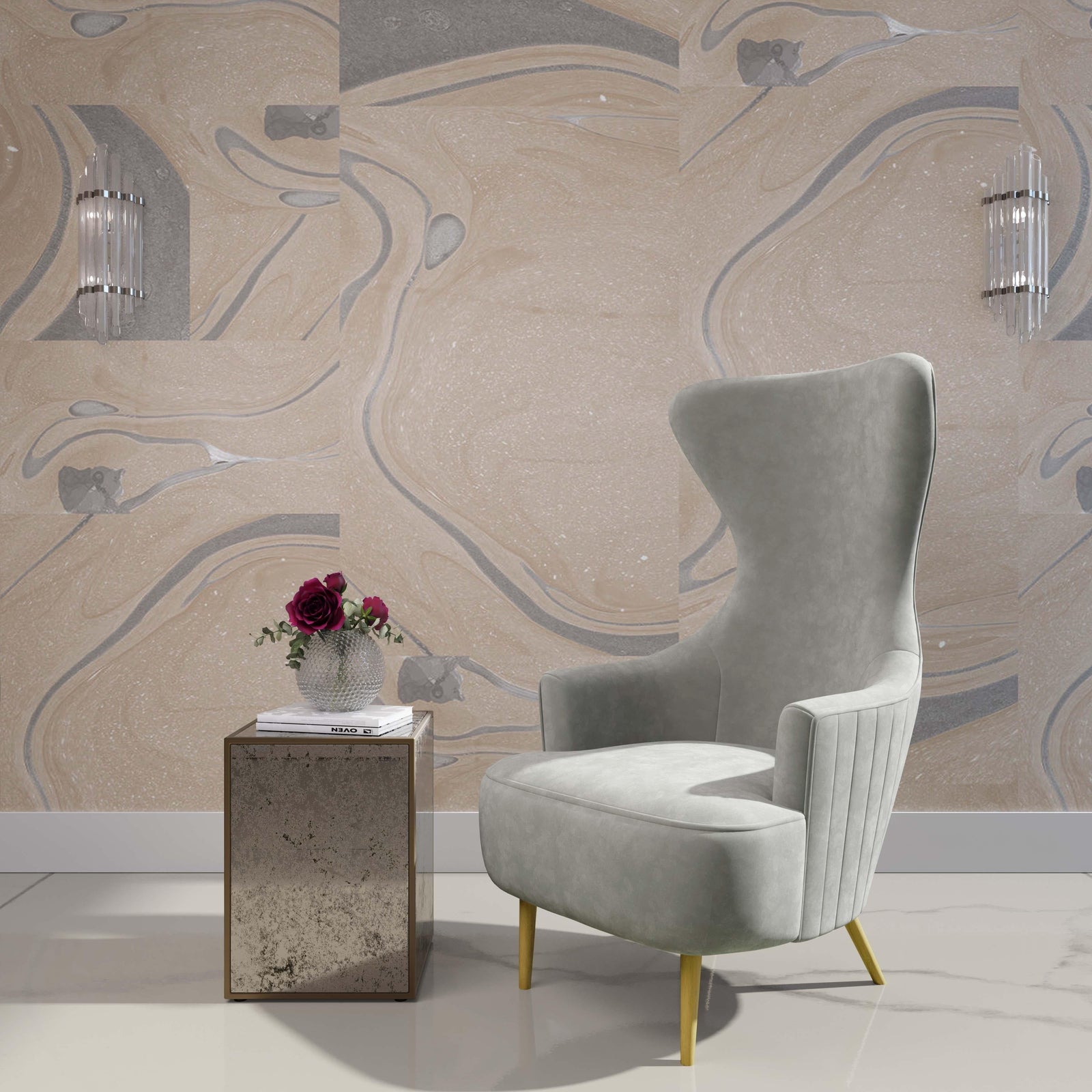 TOV Furniture Lana Mirrored Side Table