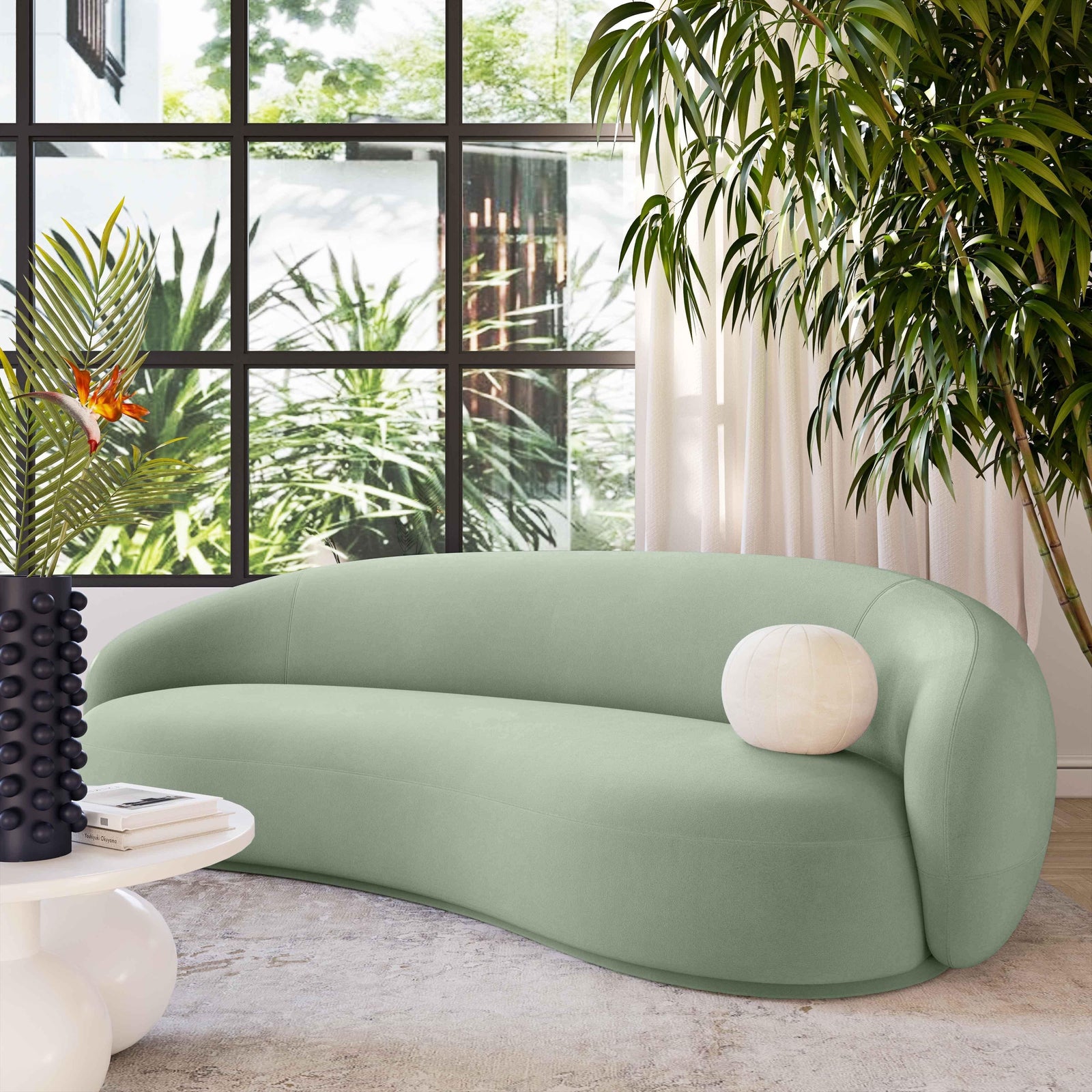 TOV Furniture Kendall Moss Green Velvet Sofa