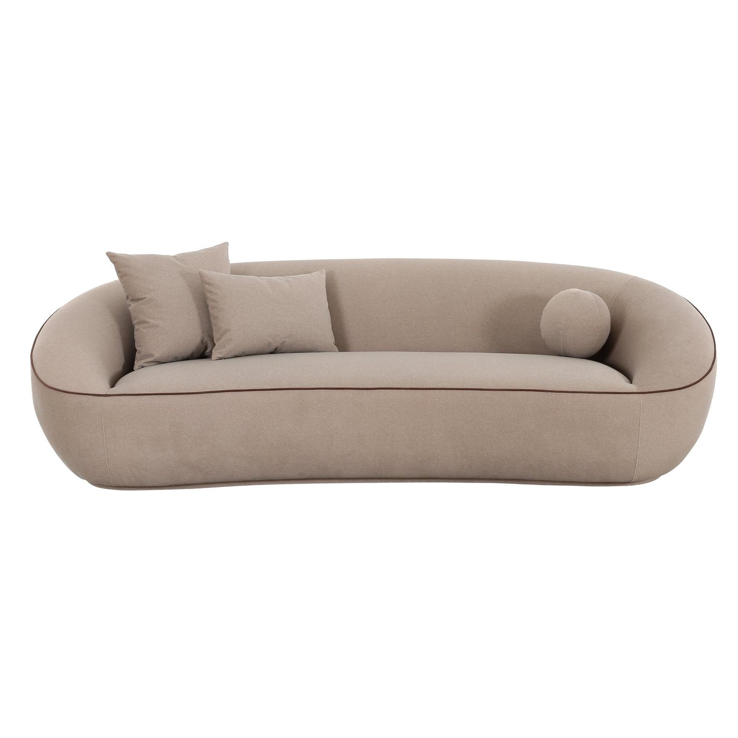 TOV Furniture Jenny 98.5" Taupe Performance Faux Mohair Sofa