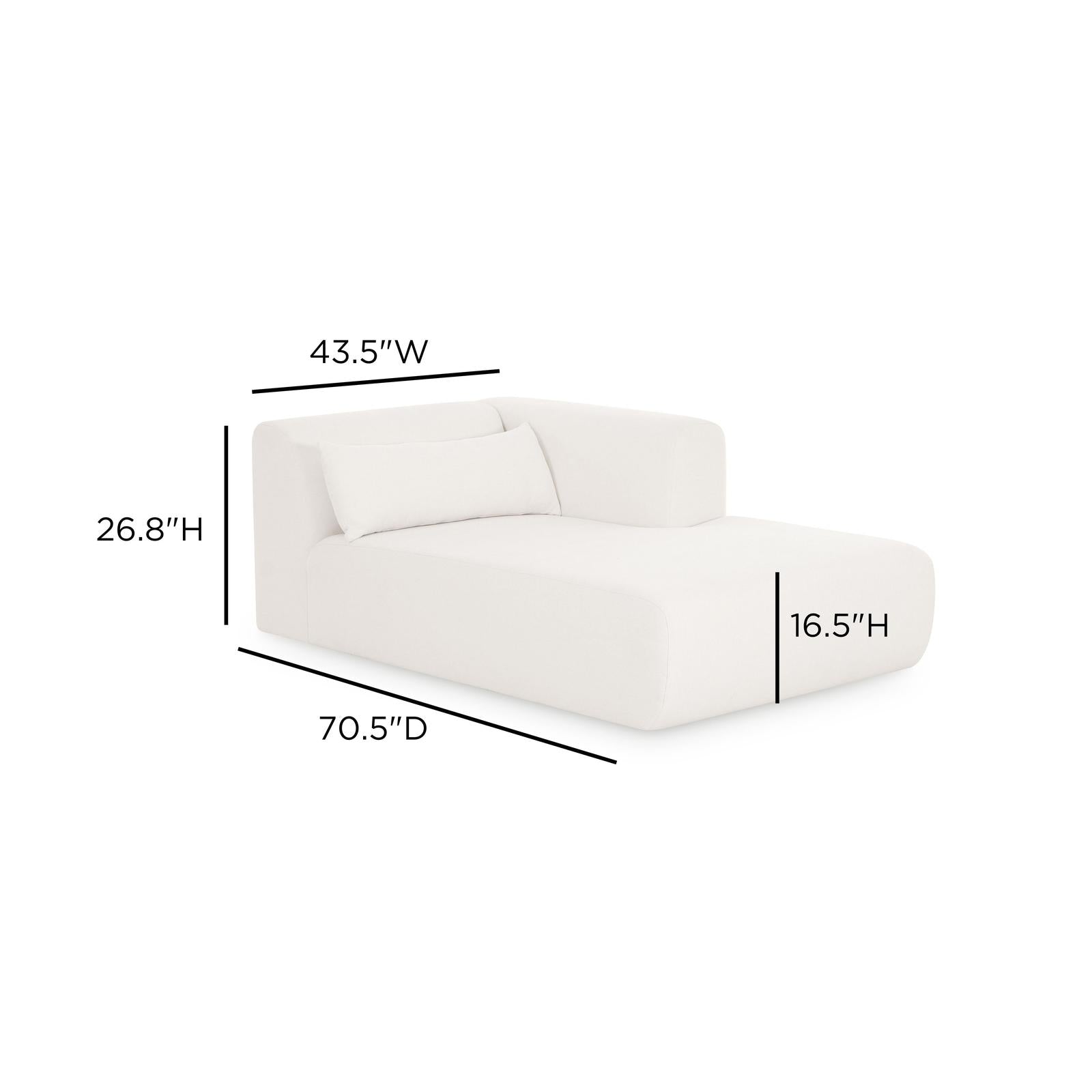 TOV Furniture Tarra Cream Performance Chenille Modular Components