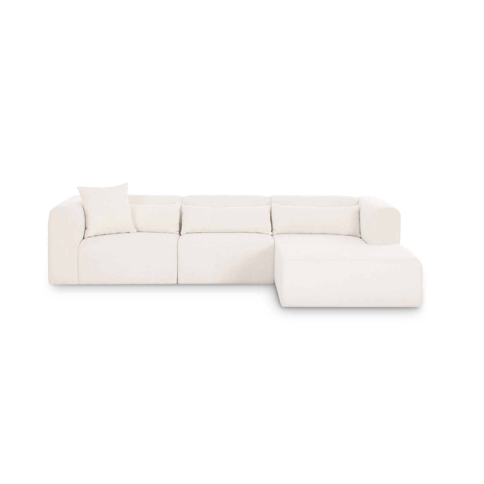 TOV Furniture Tarra 3-Piece Cream Performance Chenille Modular Sectional