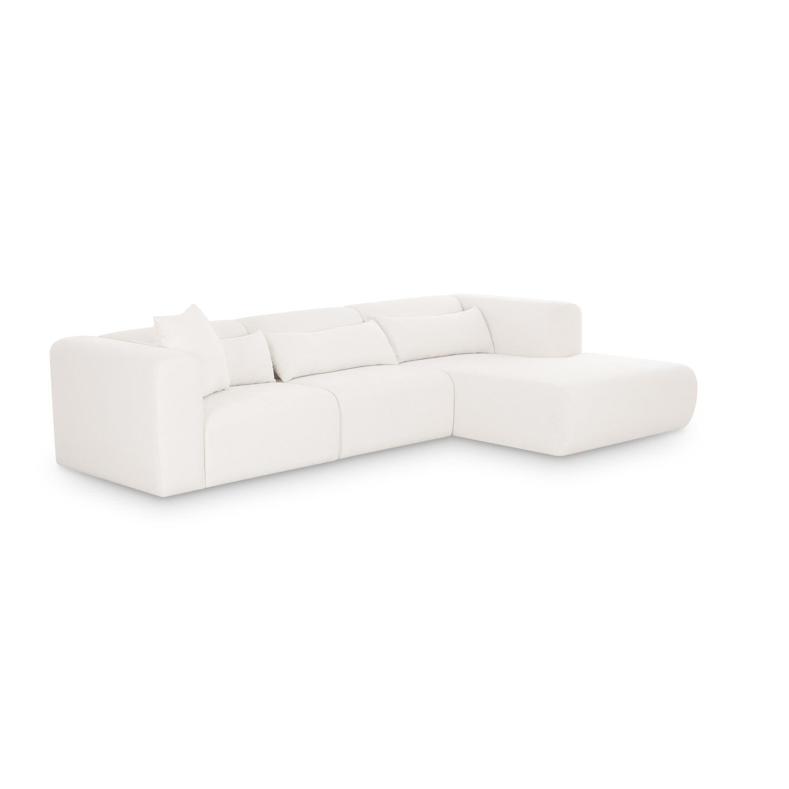 TOV Furniture Tarra 3-Piece Cream Performance Chenille Modular Sectional