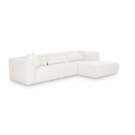 TOV Furniture Tarra 3-Piece Cream Performance Chenille Modular Sectional