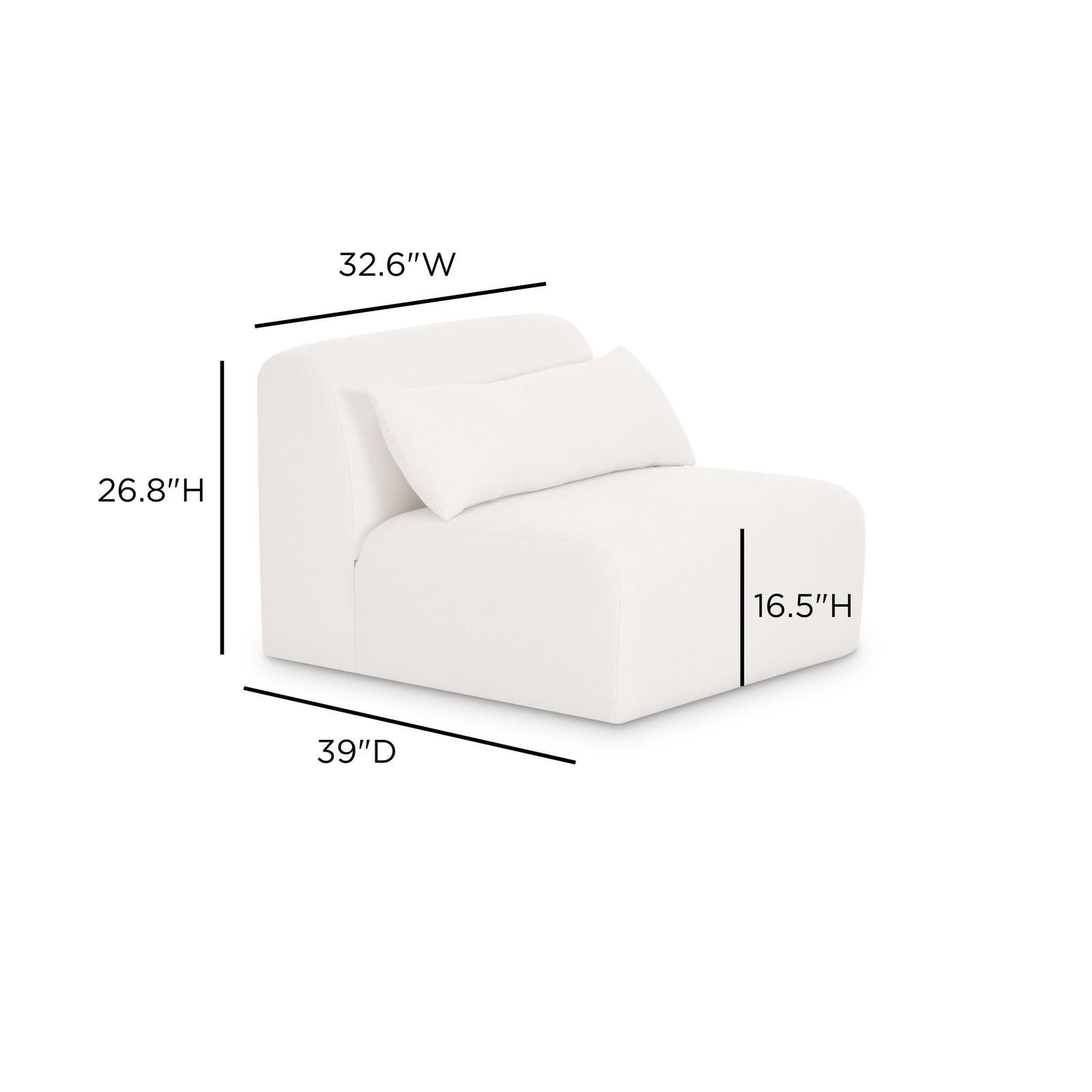 TOV Furniture Tarra Cream Performance Chenille Modular Components