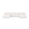 TOV Furniture Tarra 4-Piece Cream Performance Chenille Modular U-Sectional