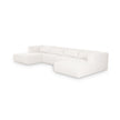 TOV Furniture Tarra 4-Piece Cream Performance Chenille Modular U-Sectional