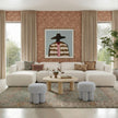 TOV Furniture Tarra 4-Piece Cream Performance Chenille Modular U-Sectional