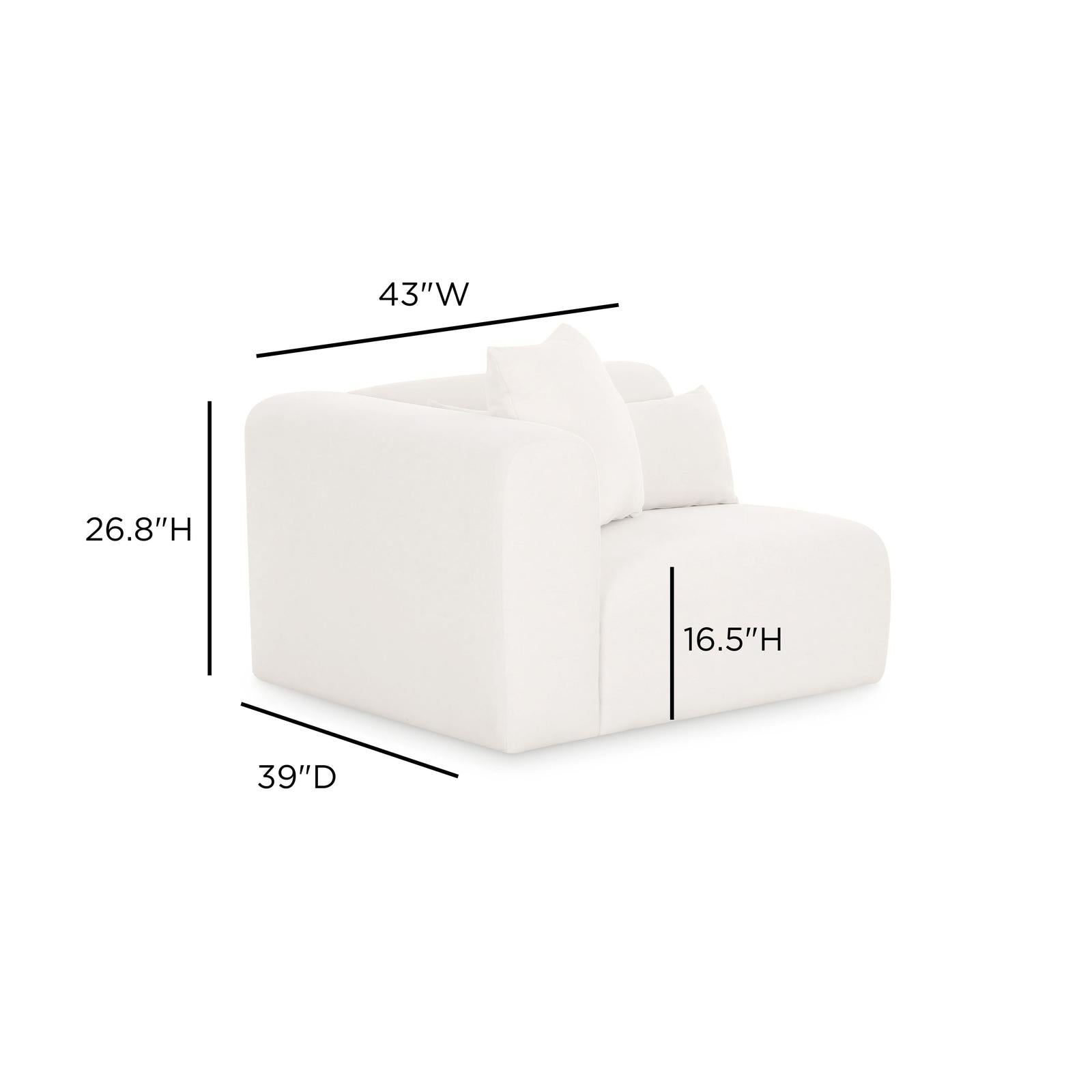 TOV Furniture Tarra Cream Performance Chenille Modular Components