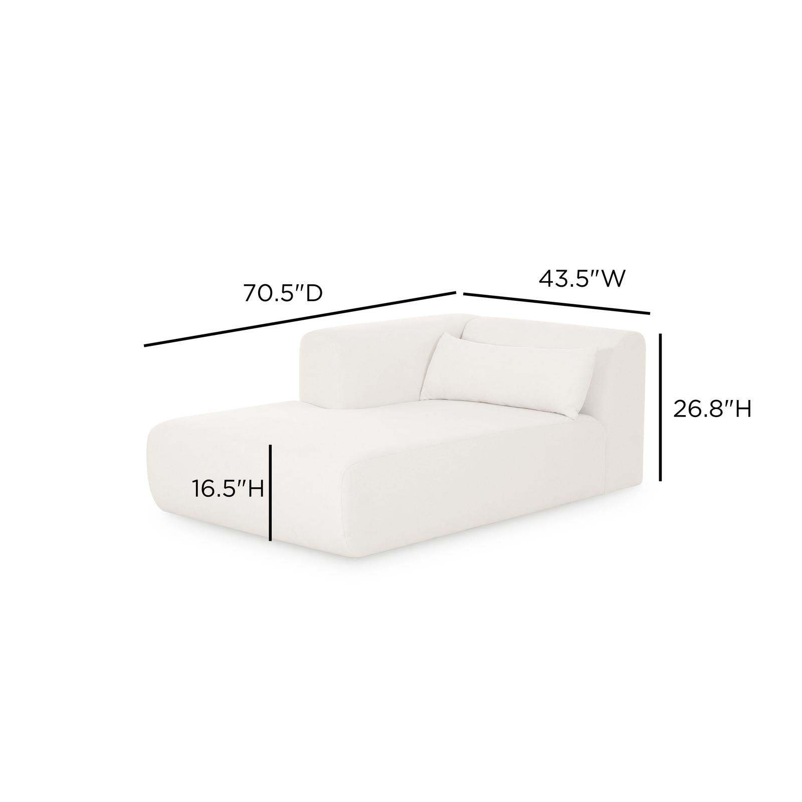 TOV Furniture Tarra Cream Performance Chenille Modular Components