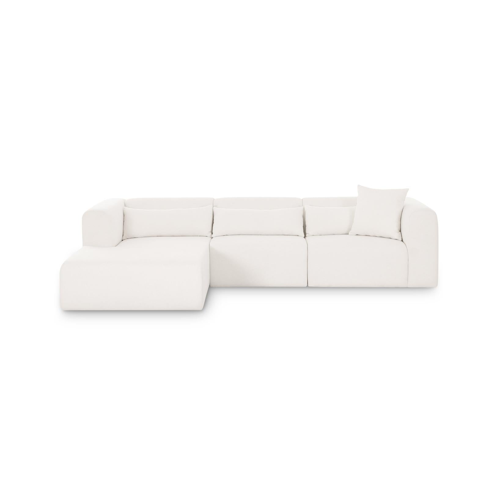 TOV Furniture Tarra 3-Piece Cream Performance Chenille Modular Sectional