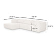 TOV Furniture Tarra 3-Piece Cream Performance Chenille Modular Sectional