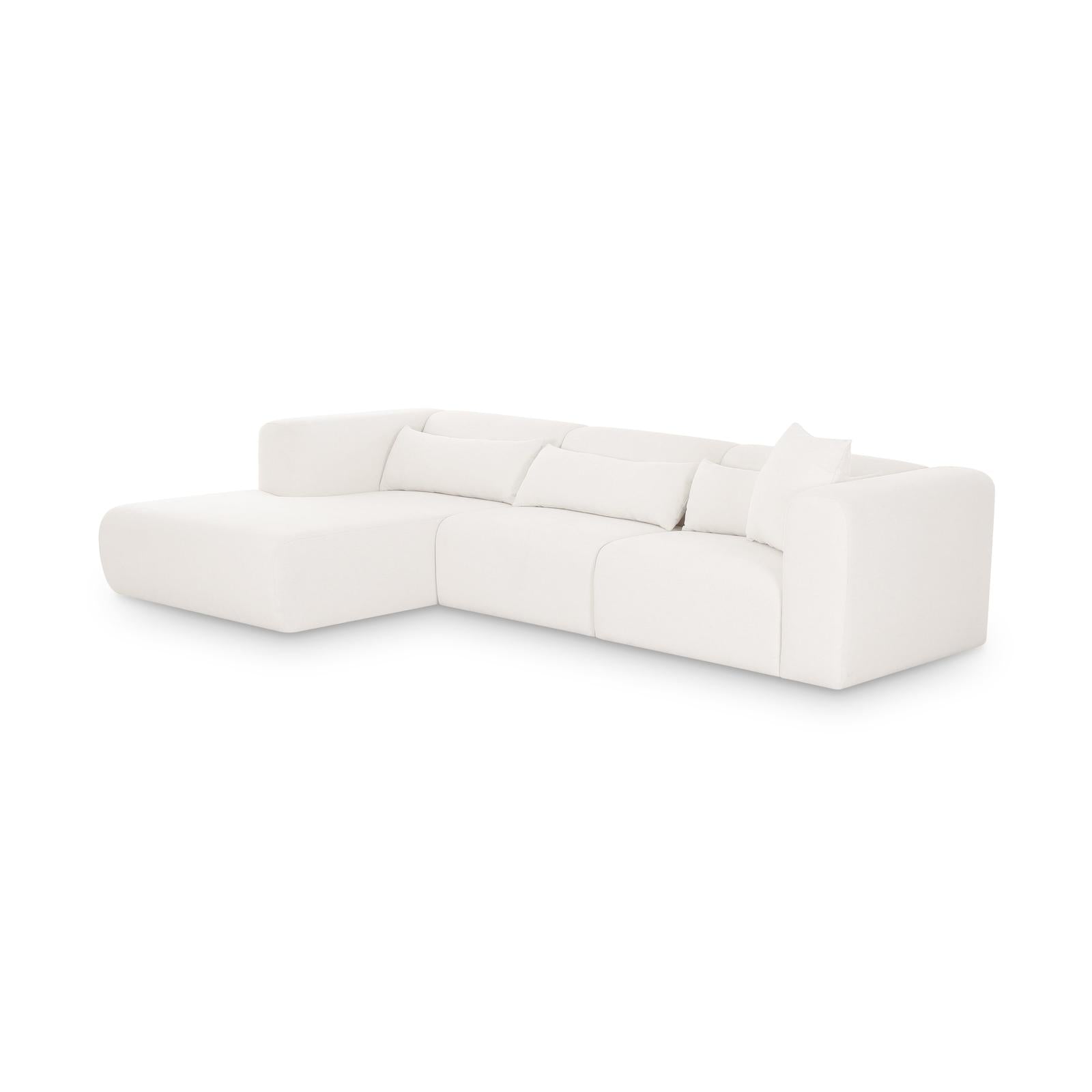 TOV Furniture Tarra 3-Piece Cream Performance Chenille Modular Sectional
