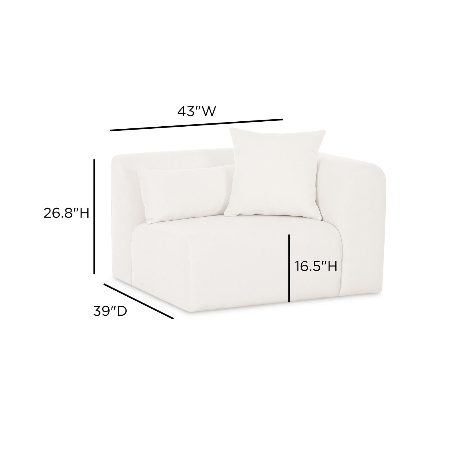 TOV Furniture Tarra Cream Performance Chenille Modular Components