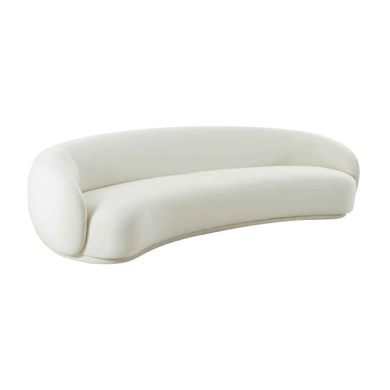 TOV Furniture Kendall Cream Velvet 120 Inch Sofa