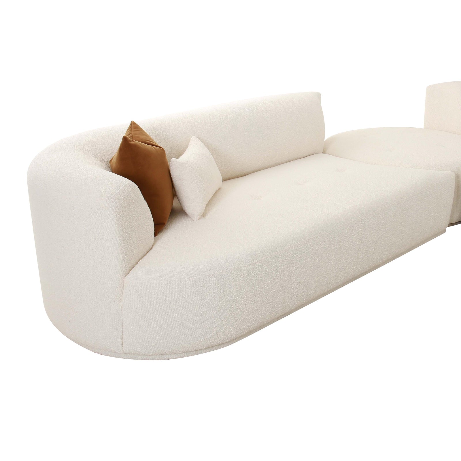 TOV Furniture Fickle Cream Boucle 3-Piece Modular Sectional