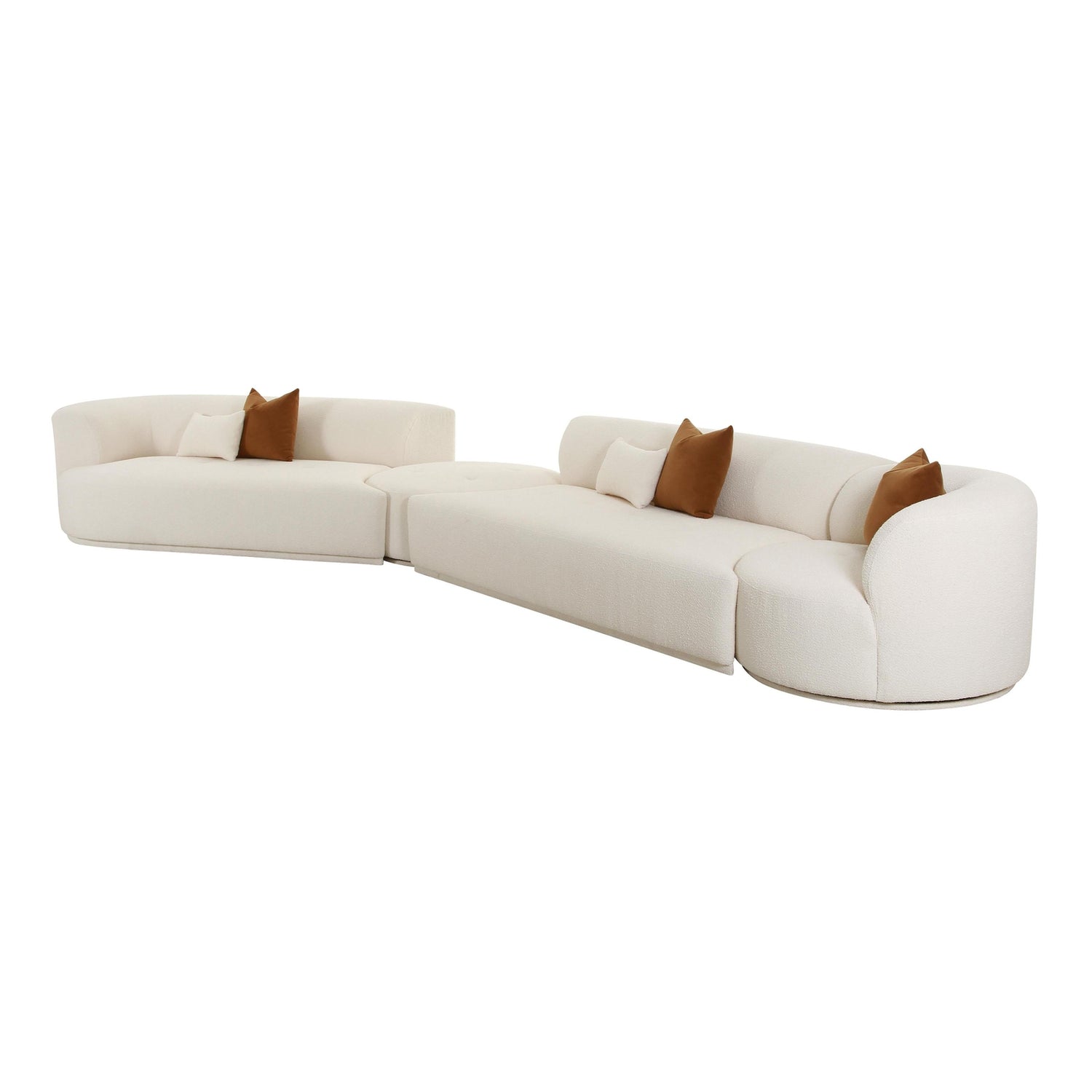TOV Furniture Fickle Cream Boucle 4-Piece Modular Sectional