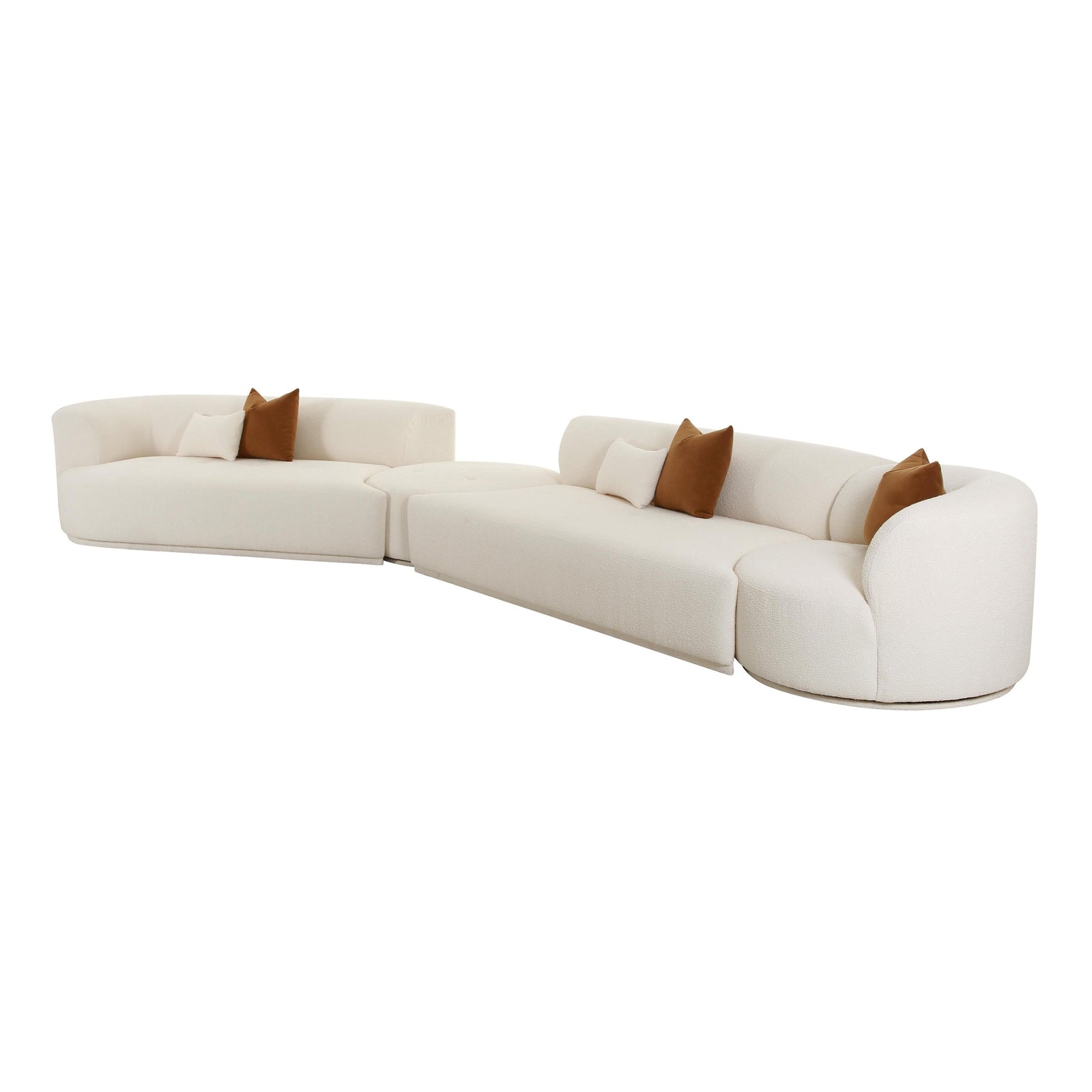 TOV Furniture Fickle Cream Boucle 4-Piece Modular Sectional