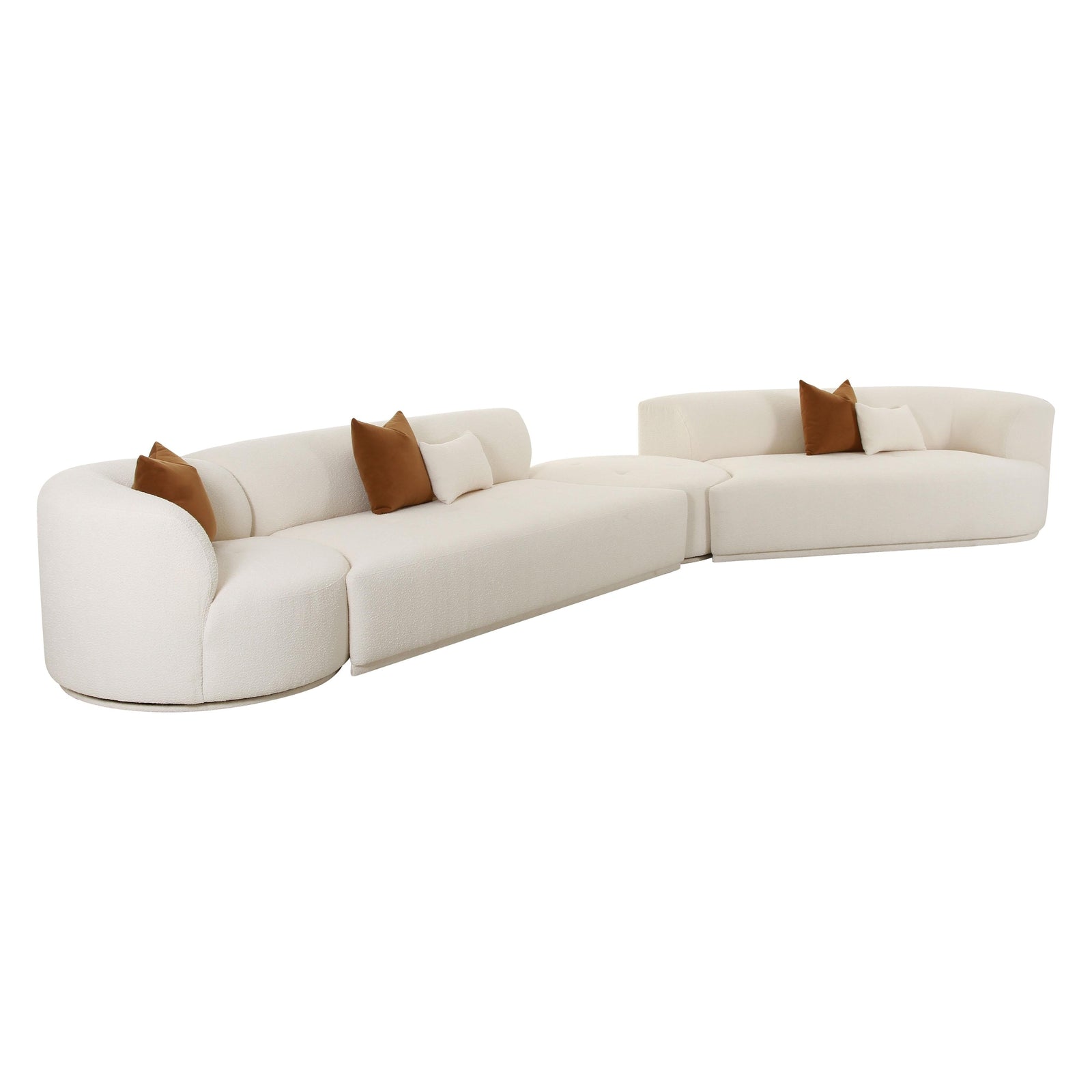 TOV Furniture Fickle Cream Boucle 4-Piece Modular Sectional