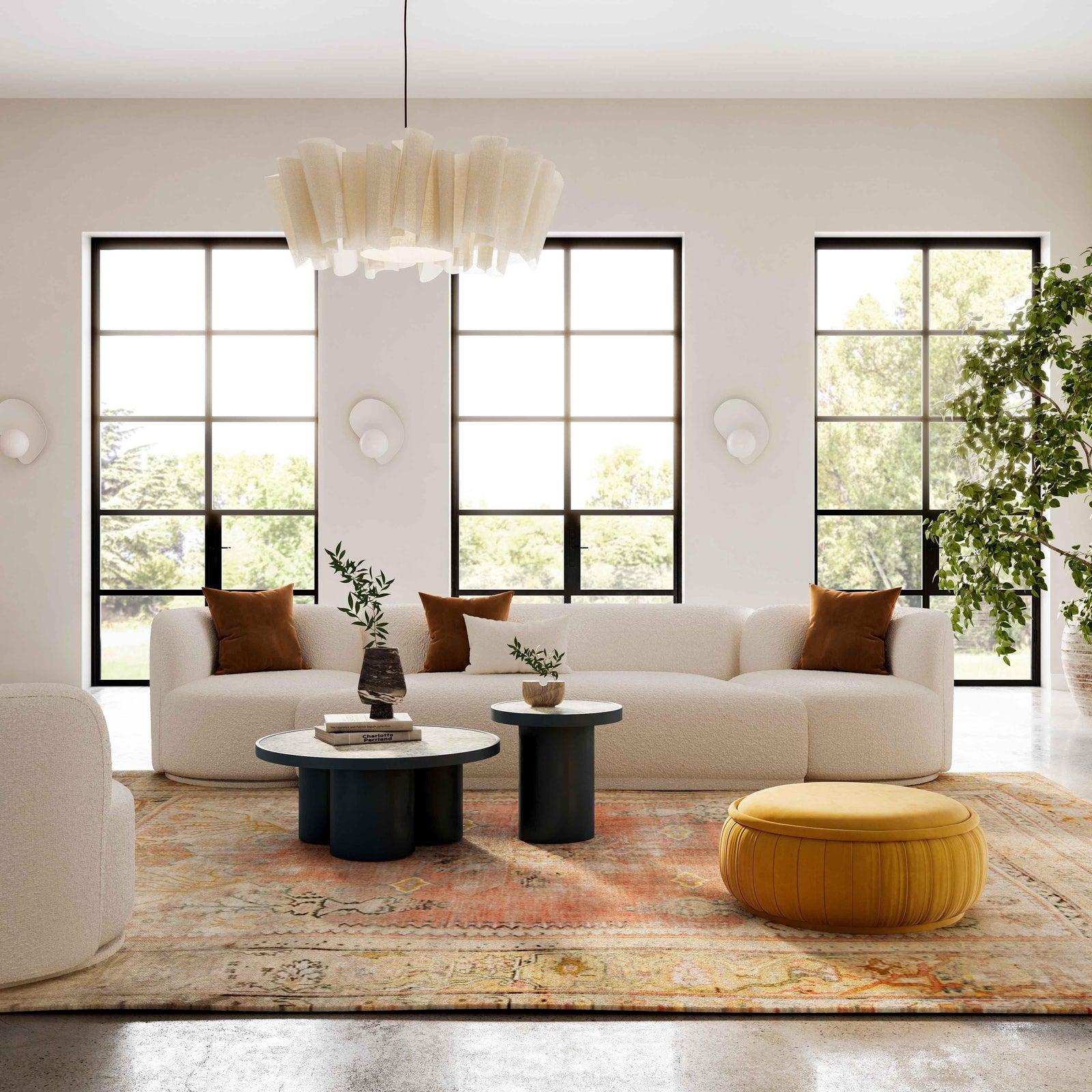 TOV Furniture Fickle Cream Boucle 3-Piece Modular Sectional