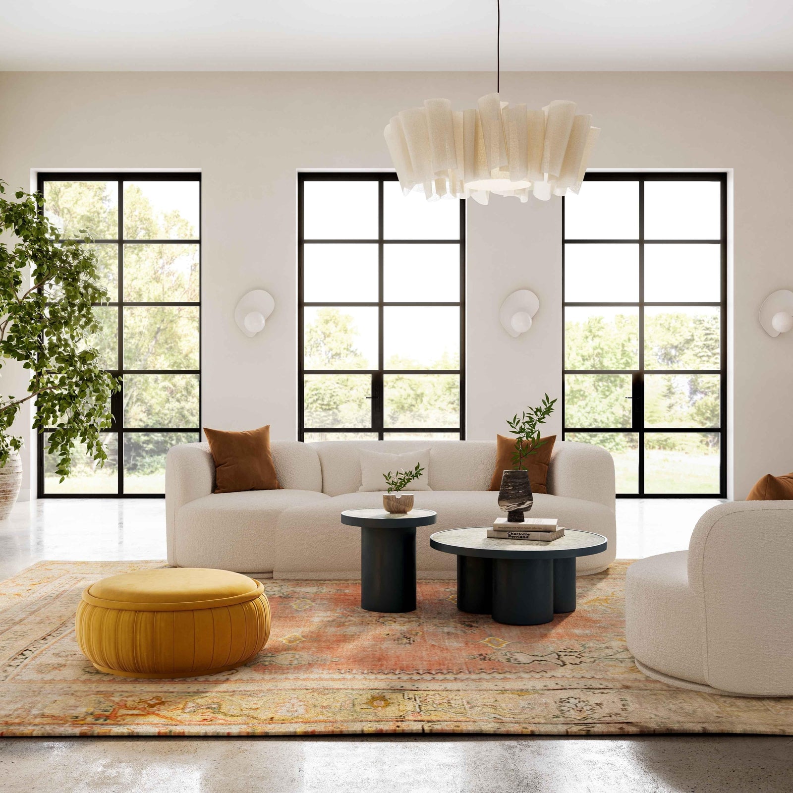 TOV Furniture Fickle Cream Boucle 2-Piece Modular Sofa