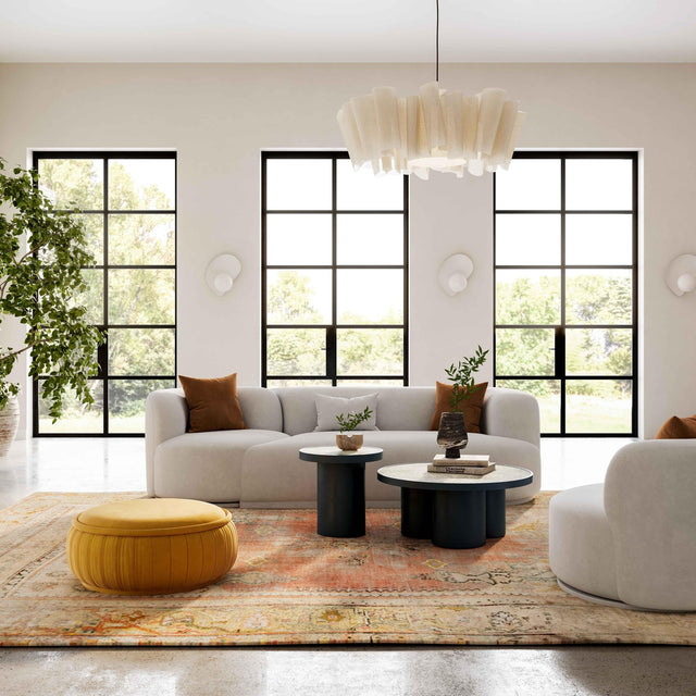 TOV Furniture Fickle Grey Velvet 2-Piece Modular Sofa