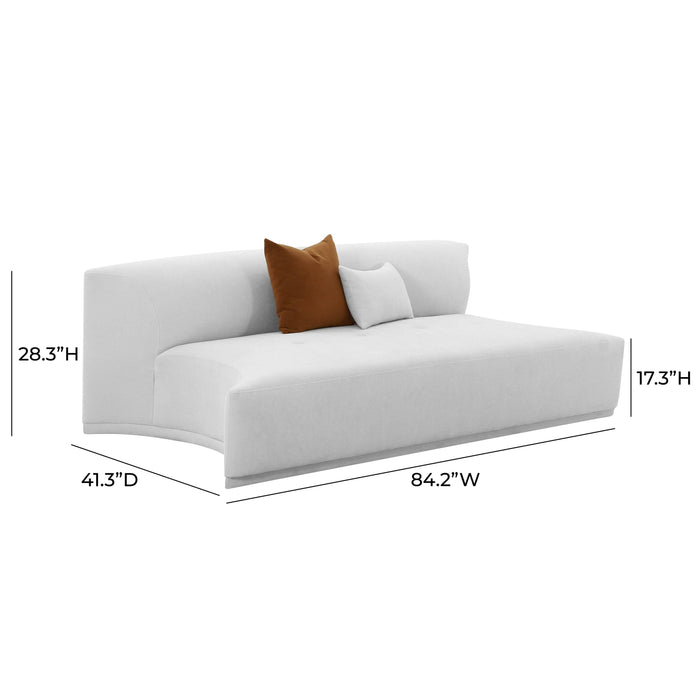 TOV Furniture Fickle Grey Velvet Modular Loveseat