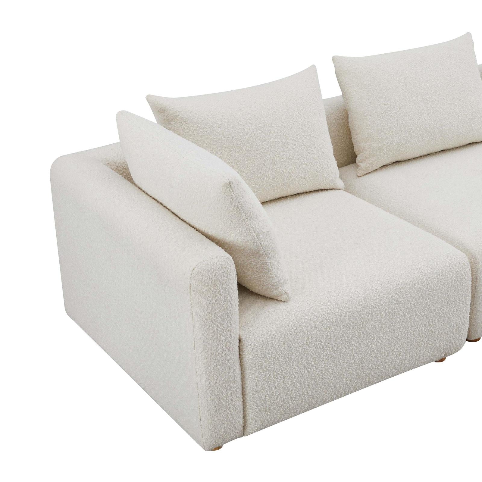 TOV Furniture Hangover Cream Boucle 5-Piece Modular L-Sectional