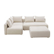 TOV Furniture Hangover Cream Linen 4-Piece Modular Chaise Sectional
