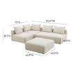 TOV Furniture Hangover 4-Piece Modular Chaise Sectional